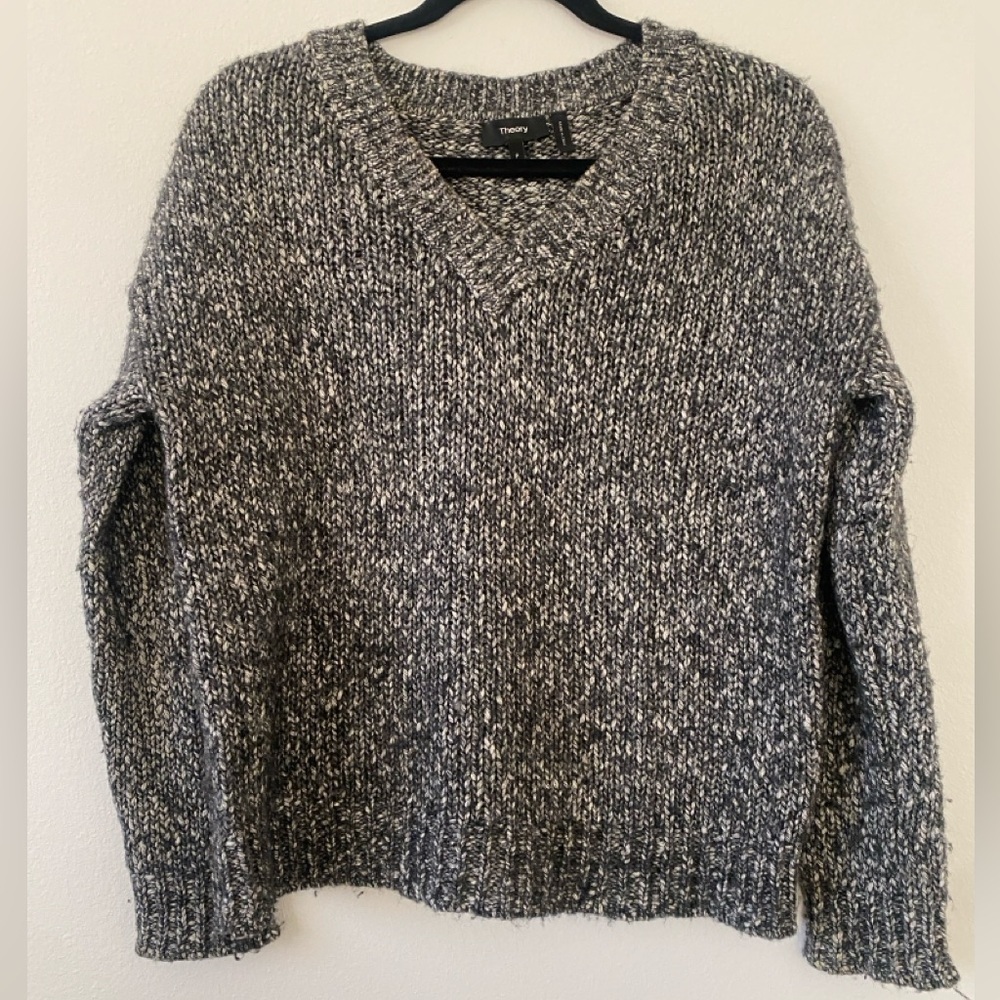 Theory Parkland Slouchy Cotton & Wool Sweater - Picture 3 of 7